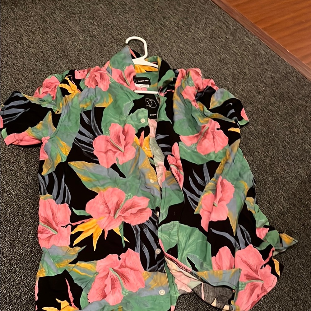 Original Use Floral Casual Button Down Shirt